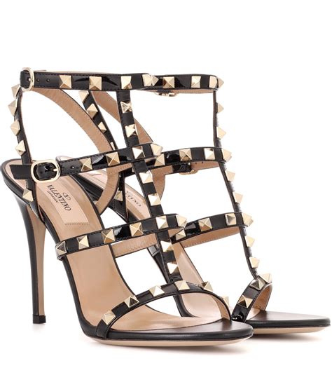 valentino sandals black|valentino rockstud sandals on sale.